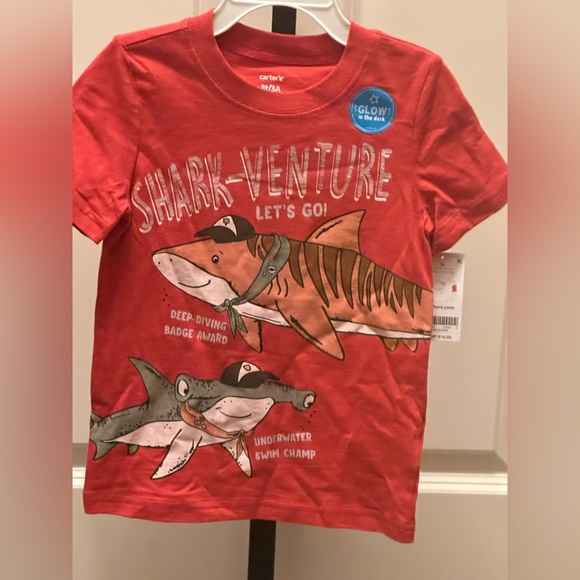 Carters Toddler Boys Three Assorted Styles Graphic T-Shirts & One Pocket Henley - Picture 12 of 16